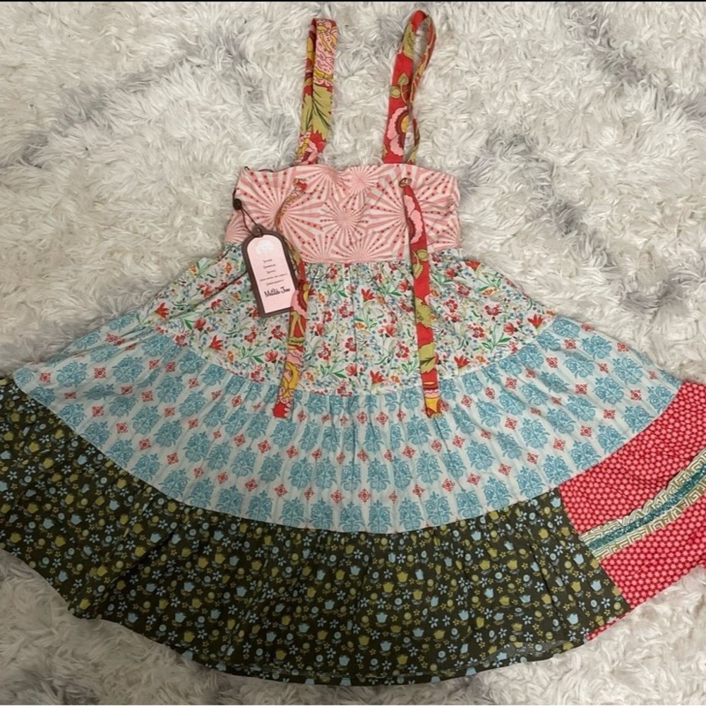 Matilda Jane serendipity Multicolor Patchwork Dress size 6 years NWT